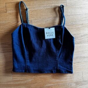 NWT Belle Vere Denim Crop Top